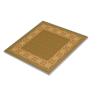 Carreau Carrelage en céramique Motif Tribal Rust Green Cre