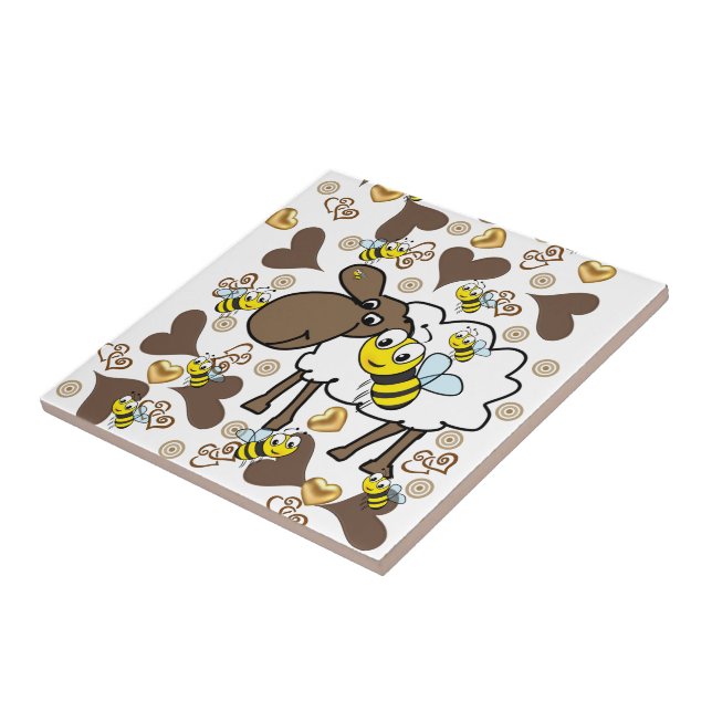Carreau Carrelage en céramique Mouton Bumblebee Coeurs Bro (Côté)