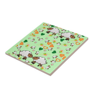 Carreau Carrelage en céramique, Mouton, Fée, Coeurs verts 