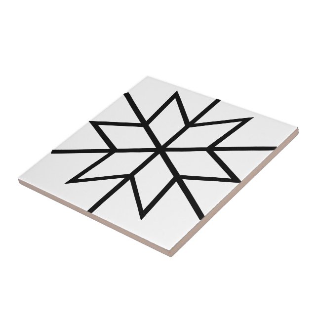 Carreau Carrelage en céramique noir blanc (Côté)