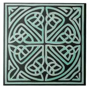 Carreau Carrelage en céramique noir et bleu vert irlandais