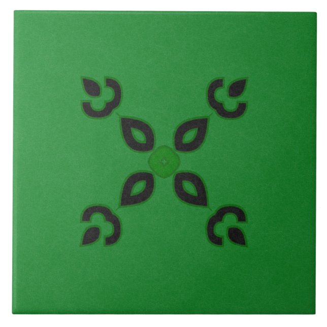Carreau Carrelage en céramique - Noir et Vert Texture (Devant)