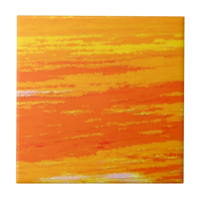 Carreau Carrelage en céramique - oranges rayées et blancs (Devant)
