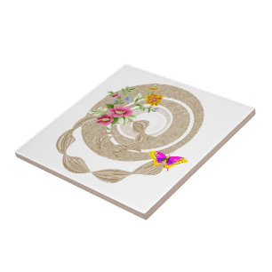 Carreau Carrelage en céramique Papillon beige Floral