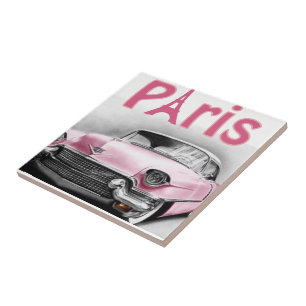 Carreau Carrelage en céramique Paris France Voiture rose