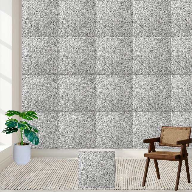 Carreau Carrelage en céramique Parties scintillant en arge (Sparkling Silver Glitter Ceramic Tile)