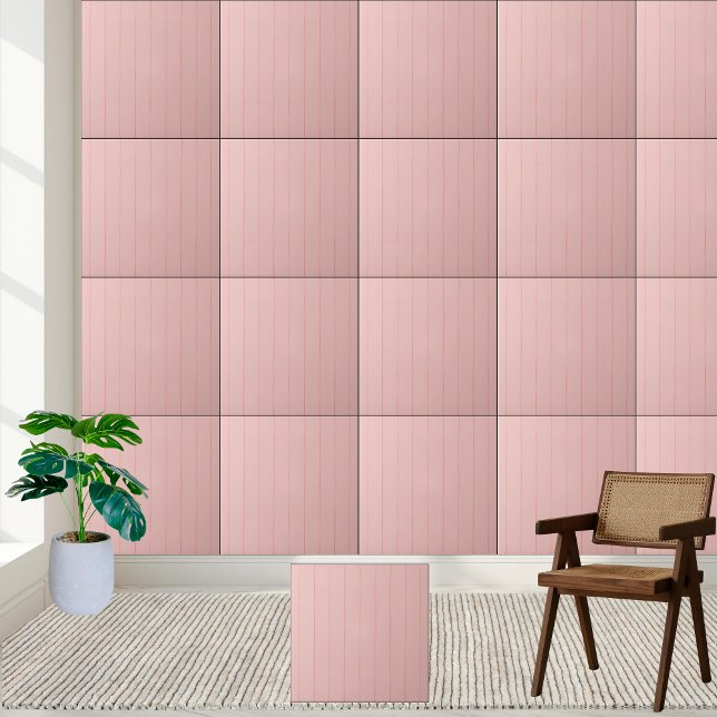 Carreau Carrelage en céramique Pinstripes rose (Pink Textured Pinstripes Ceramic Tile)