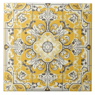 Carreau Carrelage en céramique portugaise jaune