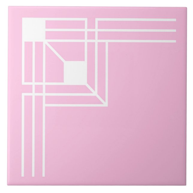Carreau Carrelage en céramique rose Art déco (Devant)