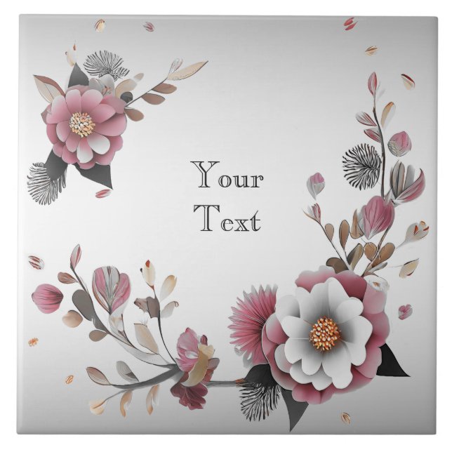 Carreau Carrelage en céramique rose blanc (Devant)