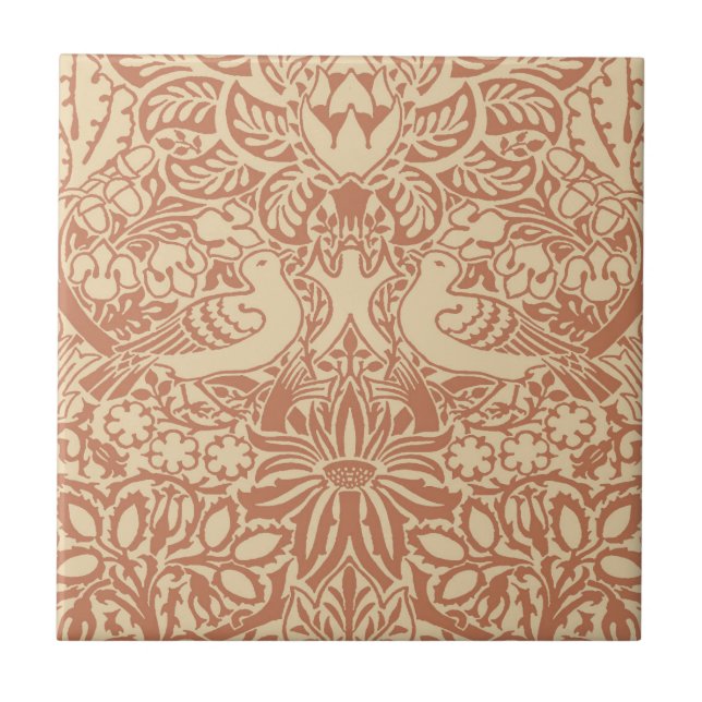 Carreau Carrelage en céramique Rose et colombe (Devant)