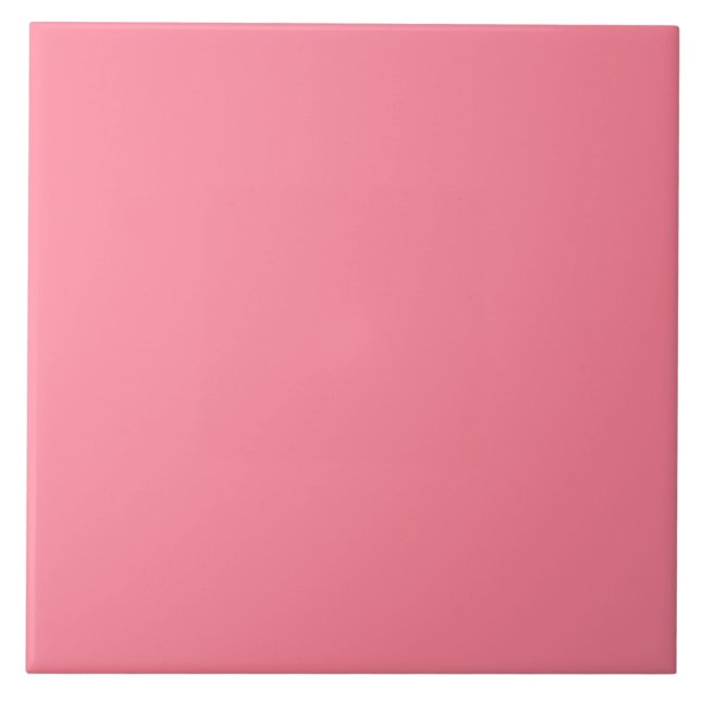 Carreau Carrelage en céramique rose pamplemousse. (Devant)