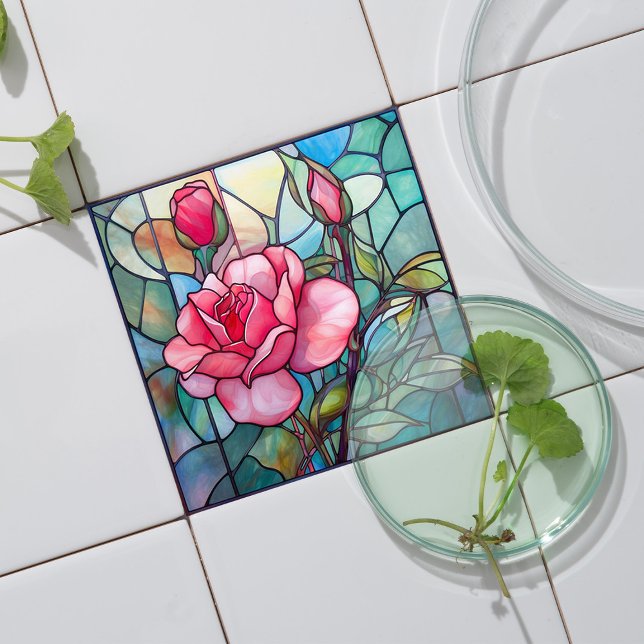 Carreau Carrelage en céramique rose Rose (Créateur téléchargé)