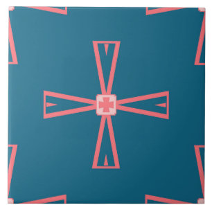 Carreau Carrelage en céramique - rose sur Motif bleu carre