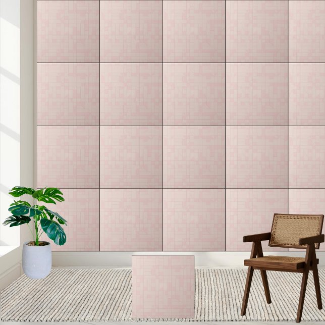 Carreau Carrelage en céramique rose vif moderne (Modern Geometric Blush Pink Ceramic Tile)