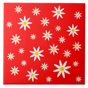 Carreau Carrelage en céramique Rouge Daisy