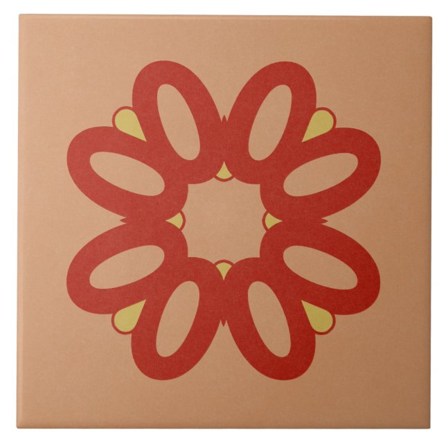 Carreau Carrelage en céramique - Rouge et Jaune Texture (Devant)