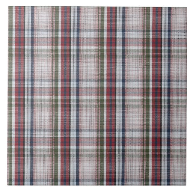 Carreau Carrelage en céramique - Tartan écossais rouge ble (Devant)