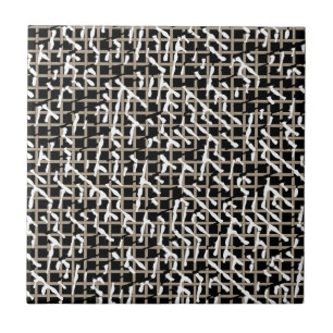 Carreau Carrelage en céramique texturé noir blanc et beige
