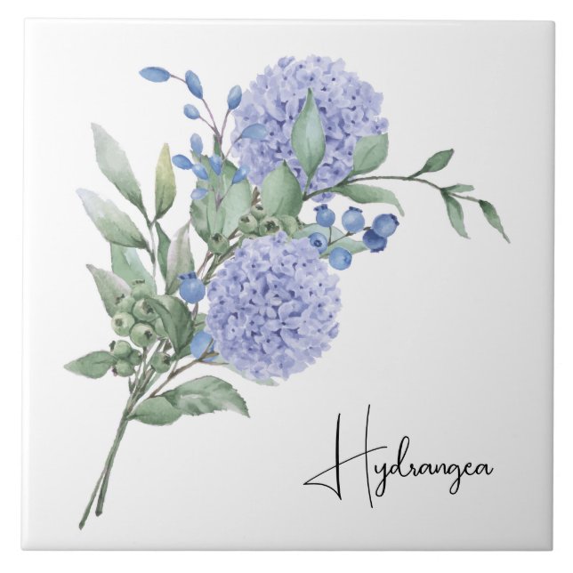 Carreau Carrelage en céramique/Trivet-Floral Hydrangea (Devant)