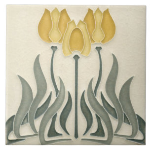 Carreau Carrelage en céramique - Tulipes Jaunes Art Nouvea