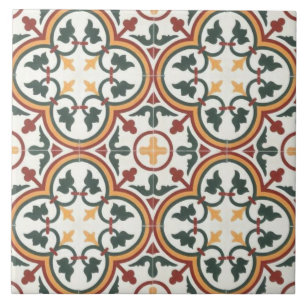 Carreau Carrelage en céramique - Tulipes vertes Art Nouvea