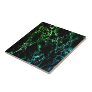 Carreau Carrelage en céramique turquoise bleu et noir marb