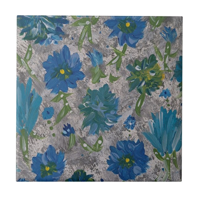 Carreau Carrelage en céramique turquoise Daisy (Devant)