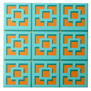 Carreau Carrelage en céramique Turquoise et Orange Trelli