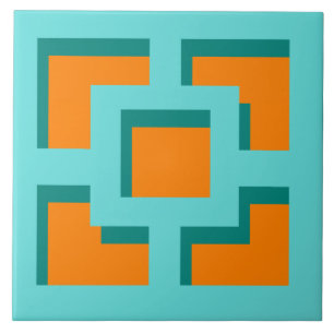 Carreau Carrelage en céramique Turquoise et Orange Trelli