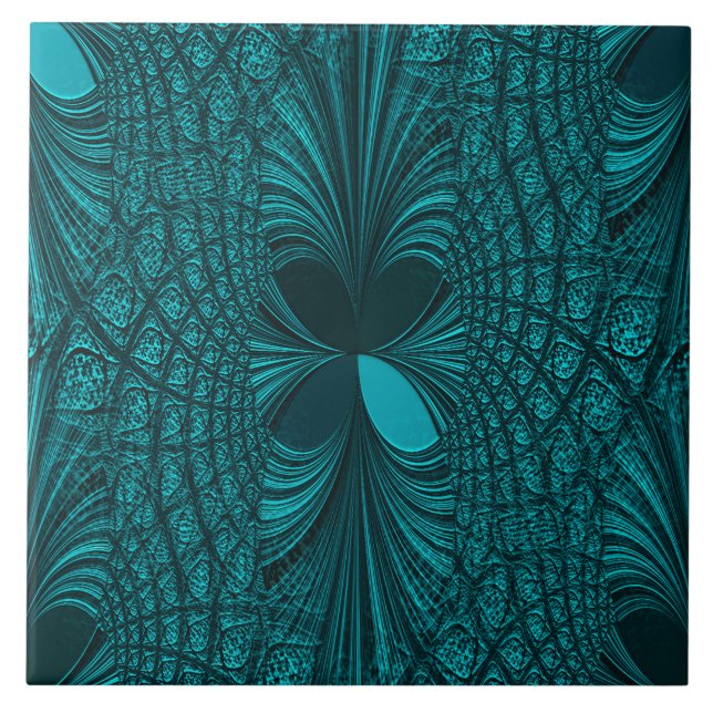 Carreau Carrelage en céramique Turquoise et transparent (Devant)