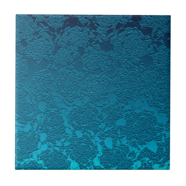Carreau Carrelage en céramique Turquoise Floral moderne (Devant)