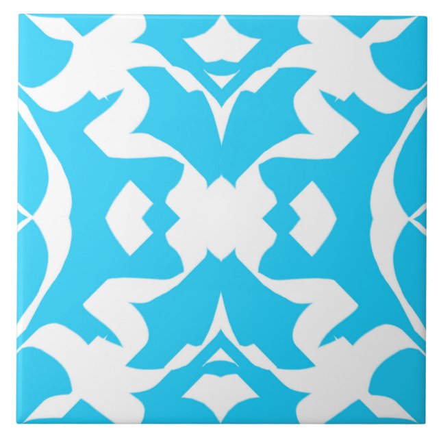 Carreau Carrelage en céramique, Un design turquoise et bla (Devant)