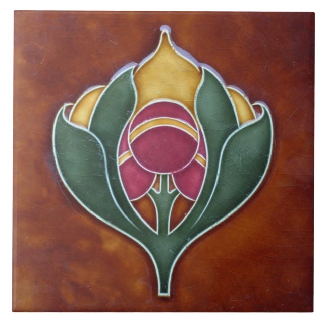 Carreau Carrelage en céramique - Unique Vintage Floral Art (Devant)