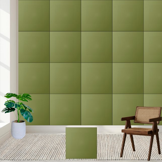 Carreau Carrelage en céramique vert olive (Olive Green Solid Color Ceramic Tile)