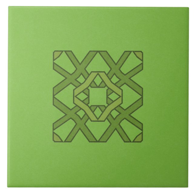 Carreau Carrelage en céramique - Vert sur le Motif de bloc (Devant)