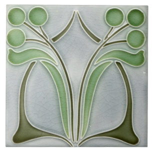 Carreau Carrelage en céramique - Vintage Art Nouveau Vert 