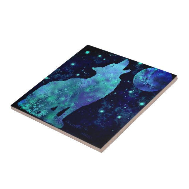 Carreau Carrelage en céramique Wolf et Lune (Côté)