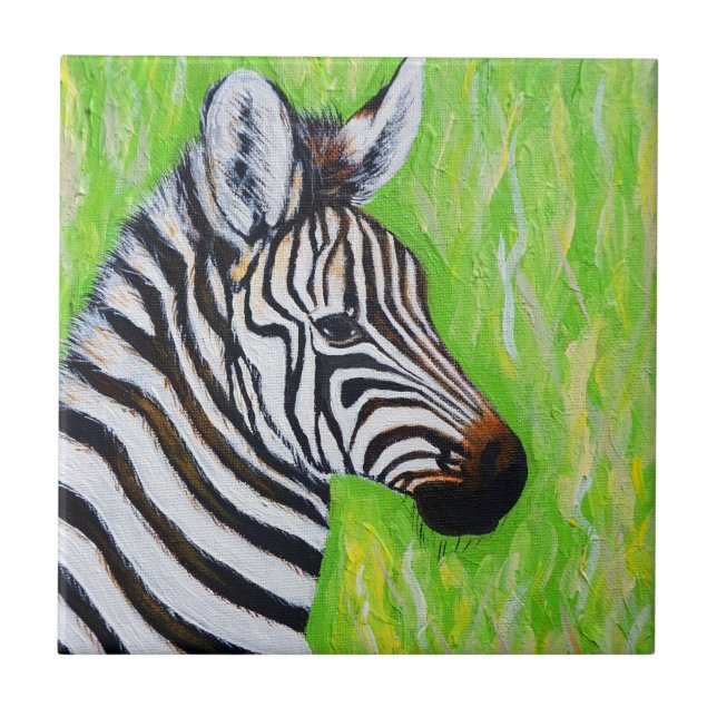 Carreau Carrelage en céramique Zebra Painting (Devant)
