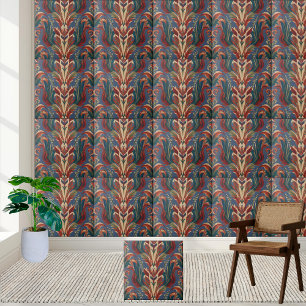 Carreau Carrelage en damas floral - Style scandinave