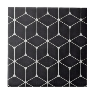 Carreau carrelage en diamant noir et blanc classique