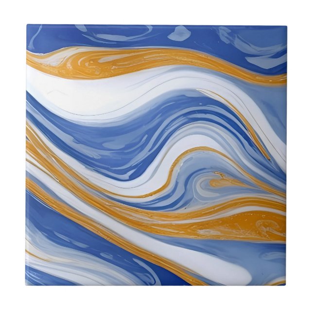 Carreau Carrelage en marbre bleu - Vagues en marbre bleu e (Devant)