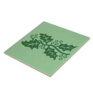 Carreau Carrelage - Feuilles creux avec baies