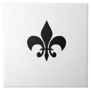 Carreau Carrelage Fleur De Lis Noir Et Blanc