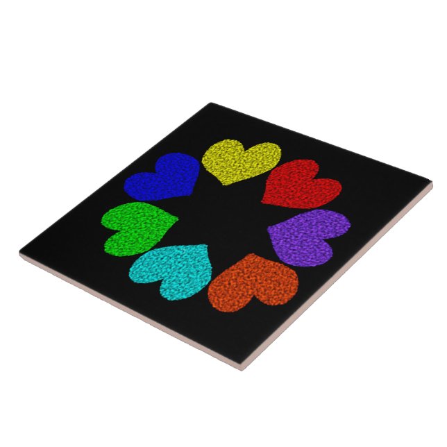 Carreau Carrelage Floral Rainbow Love Hearve (Côté)