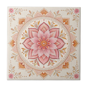 Carreau Carrelage Floral Rose 4,25" Pour Éclairer N'Import