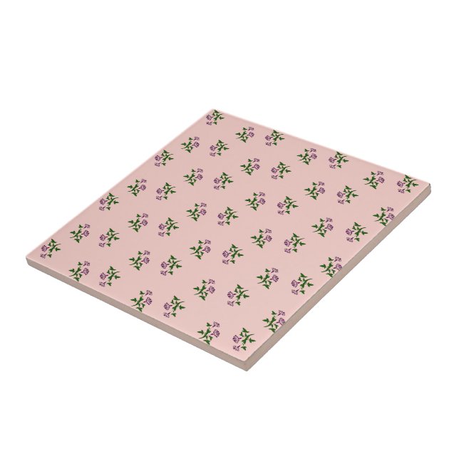 Carreau Carrelage floral rose délicat (Côté)