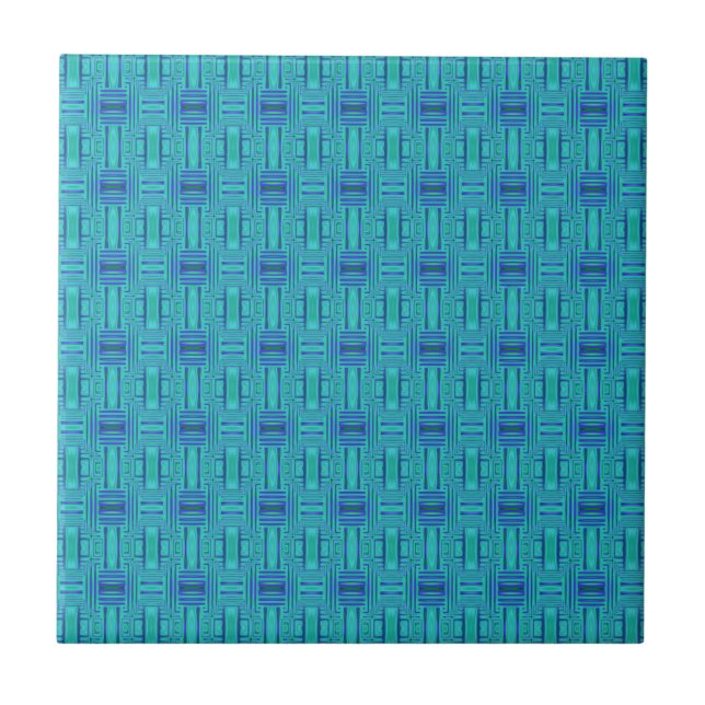 Carreau Carrelage géométrique bleu lagon (Devant)
