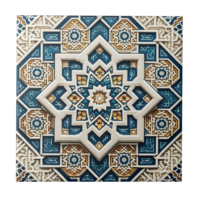 Carreau Carrelage géométrique islamique complexe - tendanc (Devant)