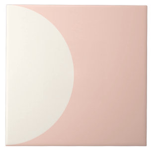 Carreau Carrelage géométrique moderne corail rose demi-cer